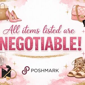 All Items Listed Are Negotiable Graphic - Pink Glitter Text